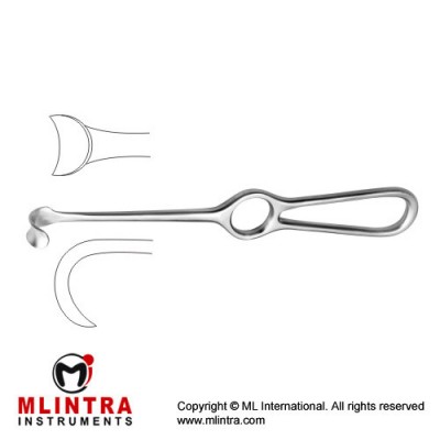 Kocher Retractor Stainless Steel, 21.5 cm - 8 1/2" Blade Size 24 x 14 mm